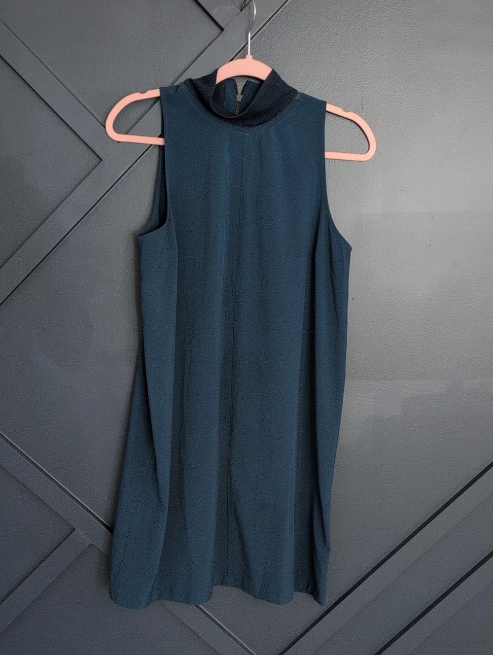 Athleta Sleeveless Mock Neck A-Line Dress - Dark Teal
